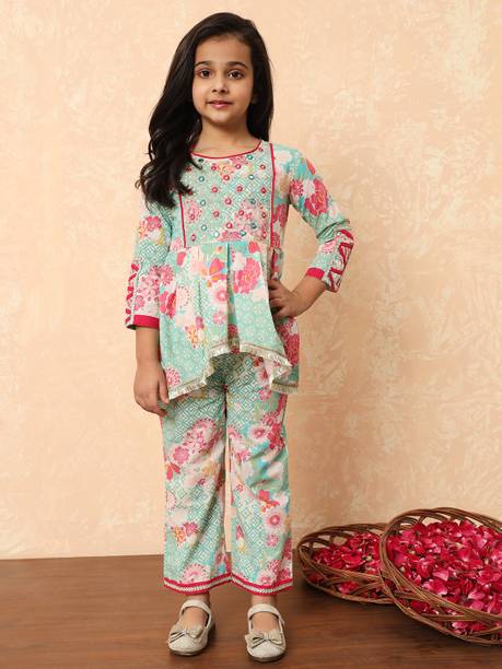 Girls Festive & Party Kurta and Palazzo Set