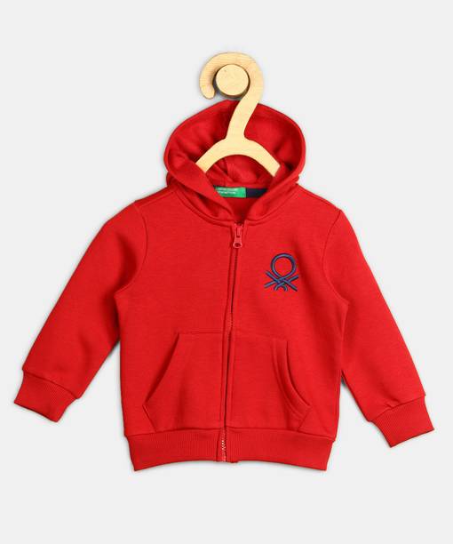Baby Boys Full Sleeve Solid Hooded Sweatshirt