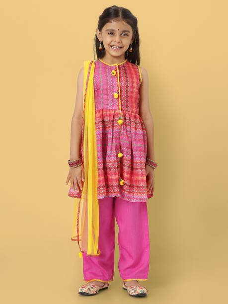 Girls Festive & Party Kurta and Trouser Set