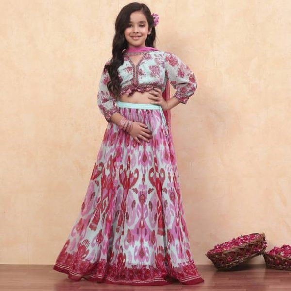 Girls Lehenga Choli Ethnic Wear Printed Lehenga Choli