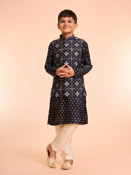 Boys Festive & Party Kurta, Waistcoat and Pyjama Set