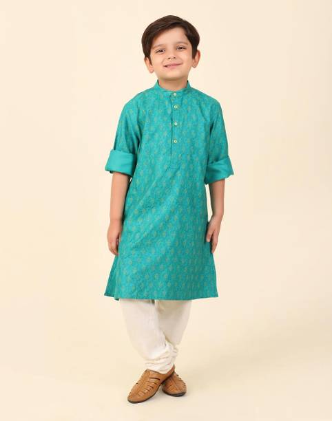 Boys Printed Viscose Rayon A-line Kurta