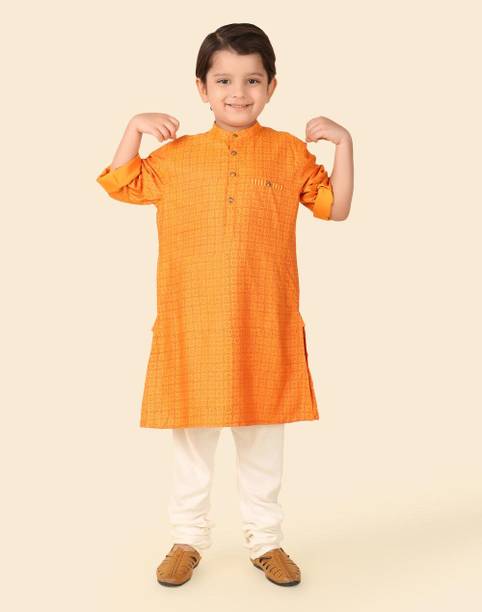 Boys Printed Viscose Rayon A-line Kurta