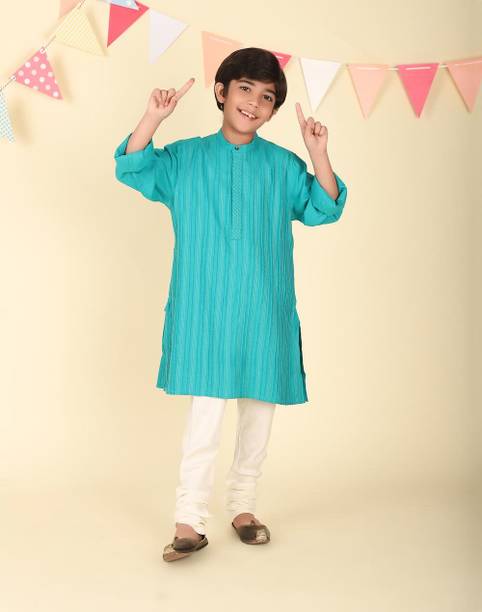 Boys Woven Design Viscose Rayon Straight Kurta
