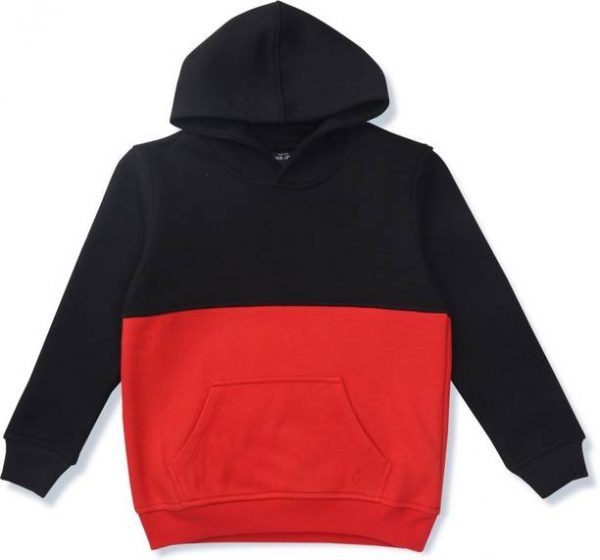 Boys Full Sleeve Color Block Hooded Sweatshirt
