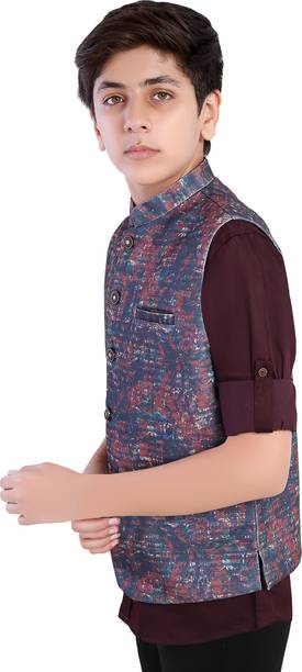 Boys Printed Nehru Jacket
