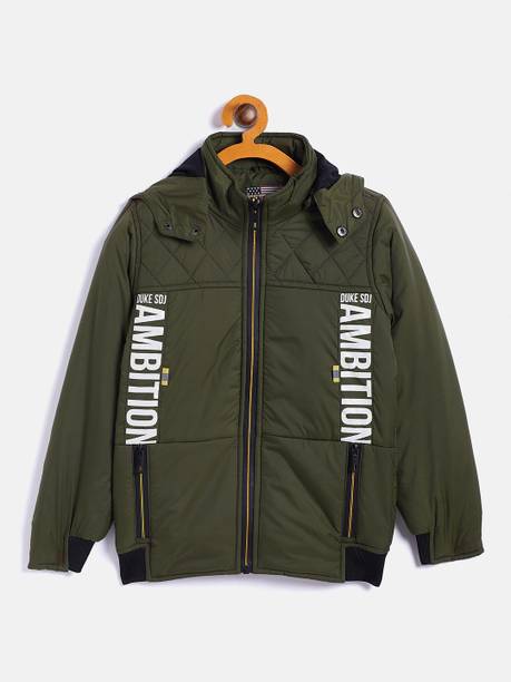 Boys Solid Quilted Jacket