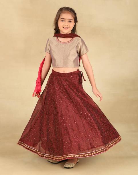 Indi Girls Lehenga Choli Ethnic Wear Embellished Leheng...
