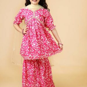 Girls Festive & Party Kurta, Pyjama & Dupatta Set