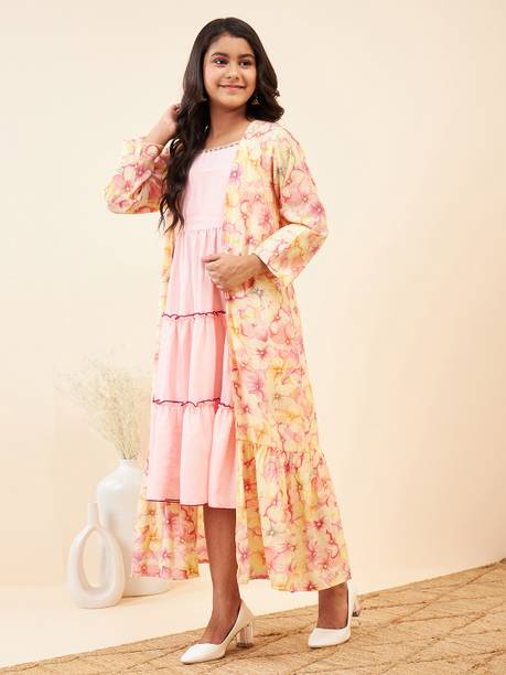 Girls Festive & Party Kurta and Breeches Set