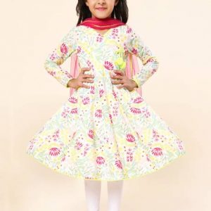 Girls Festive & Party Kurta, Pyjama & Dupatta Set
