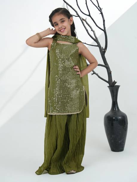 Girls Festive & Party Kurta and Sharara Set
