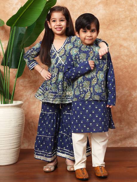 Girls Festive & Party Kurta and Sharara Set