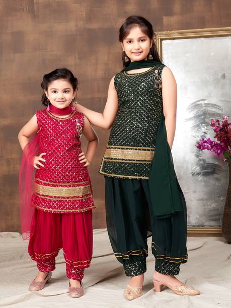 Girls Festive & Party Kurta and Patiala Set