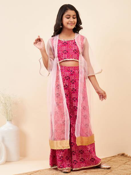 Girls Festive & Party Ethnic Jacket, Kurta and Legging ...