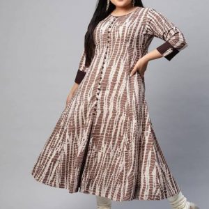Women Printed Pure Cotton Anarkali Kurta
