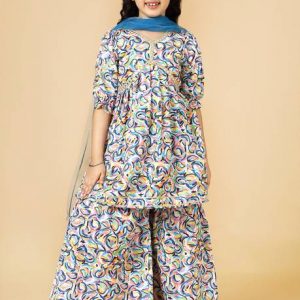 Girls Festive & Party Kurta, Pyjama & Dupatta Set