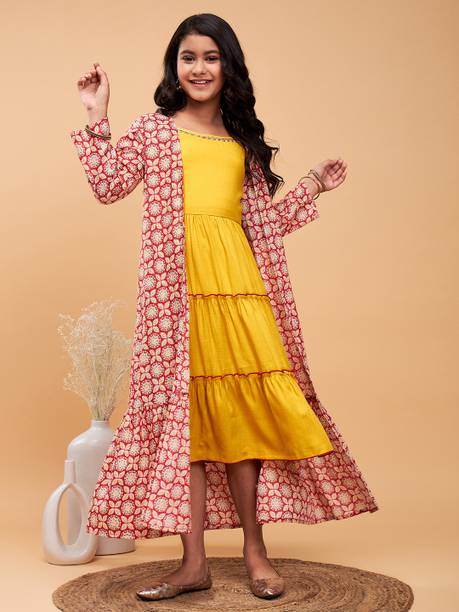 Girls Festive & Party Kurta and Breeches Set