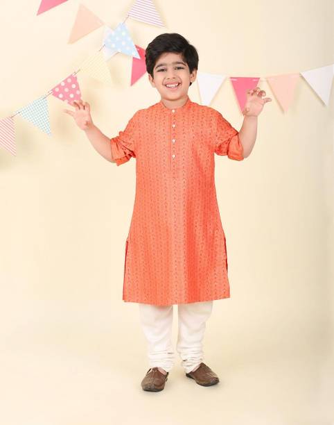 Boys Printed Viscose Rayon A-line Kurta