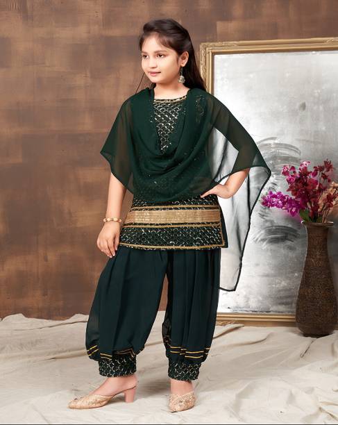 Girls Festive & Party Kurta and Patiala Set