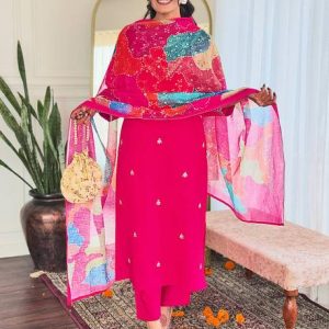 Embroidered Kurta, Trouser/Pant & Dupatta Set