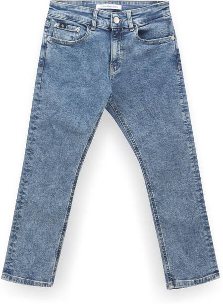 Boys Relaxed Fit Mid Rise Blue Jeans