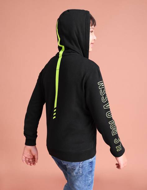 Boys Full Sleeve Printed Hooded Sweatshirt