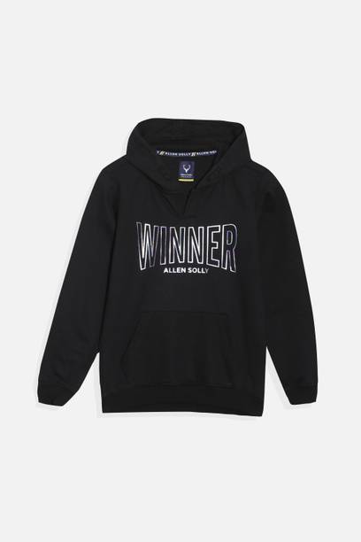 Boys Full Sleeve Solid Hooded Sweatshirt