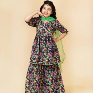 Girls Festive & Party Kurta, Pyjama & Dupatta Set