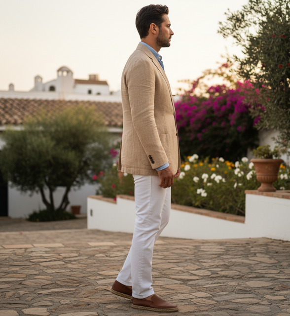 Beige Linen Blazer - Image 2