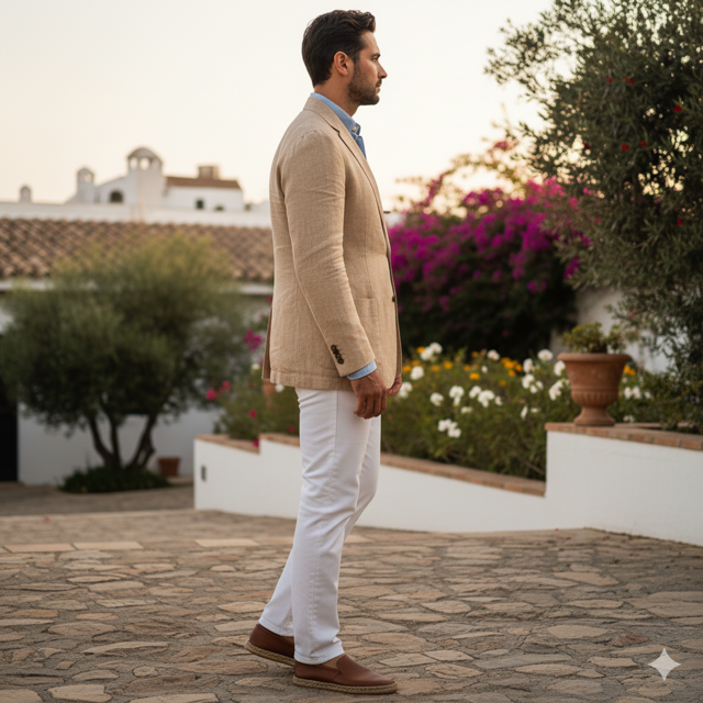 Beige Linen Blazer - Image 2