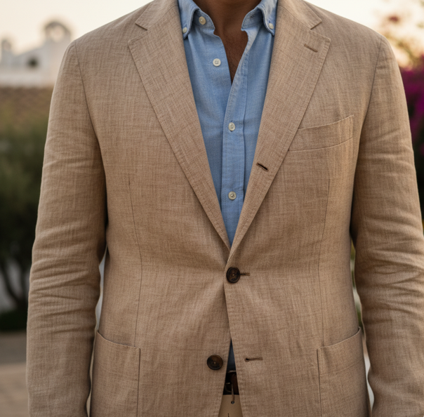 Beige Linen Blazer - Image 3