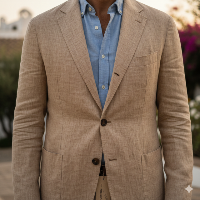 Beige Linen Blazer - Image 3