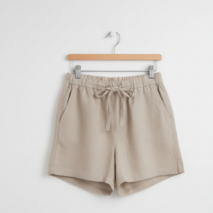 Beige Linen Shorts