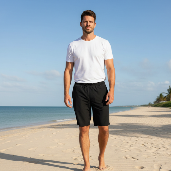 Black Bermuda Length Shorts