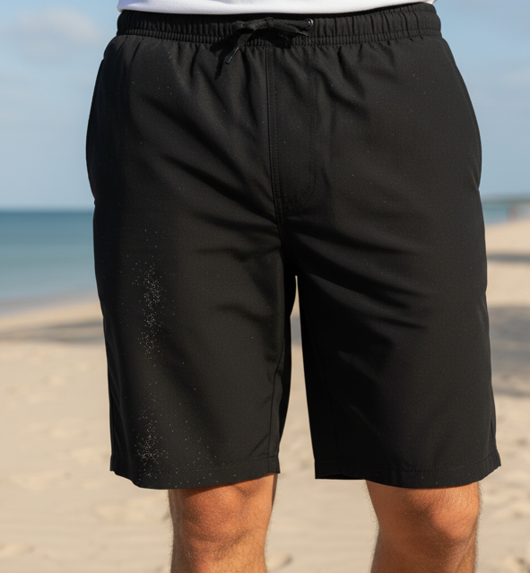Black Bermuda Length Shorts - Image 2