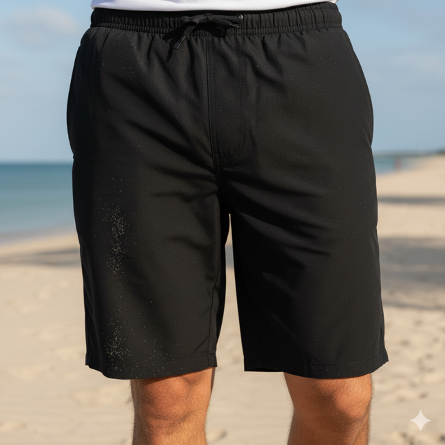 Black Bermuda Length Shorts - Image 2