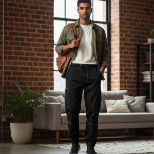 Black Cargo Utility Pants