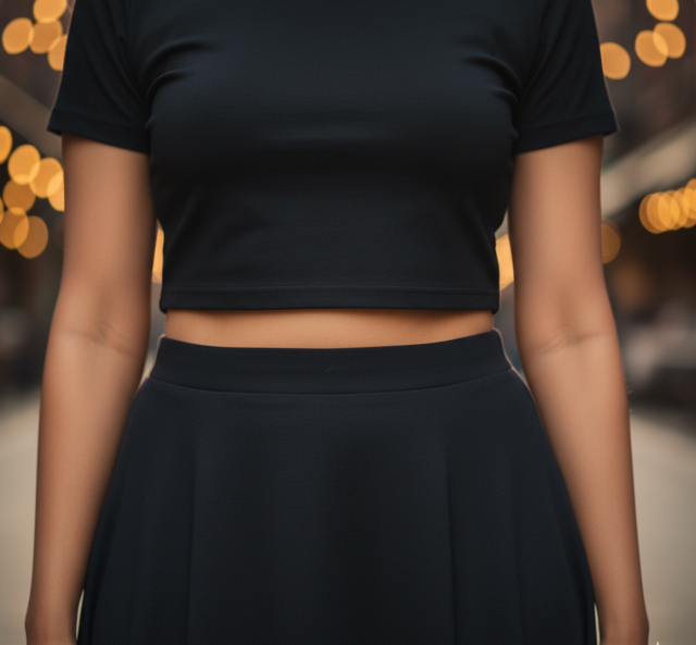Black Crop & Skirt Set - Image 3