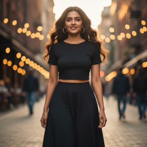 Black Crop & Skirt Set