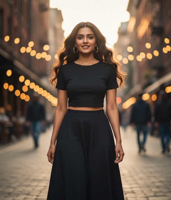 Black Crop & Skirt Set