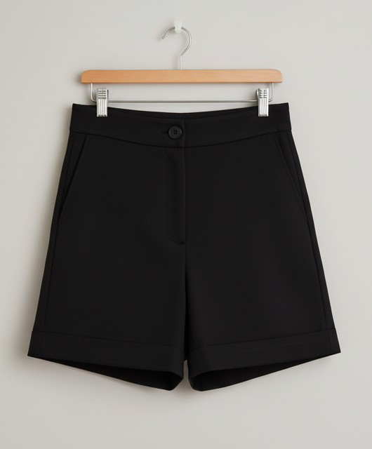 Black High-Waist Shorts