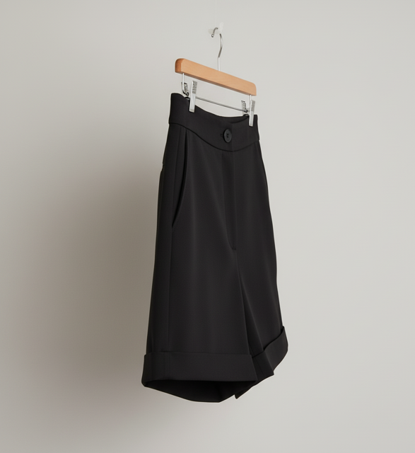 Black High-Waist Shorts - Image 2
