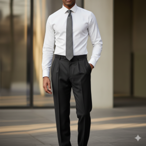Black Pleated Formal Trousers
