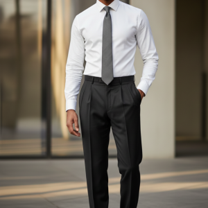 Black Pleated Formal Trousers