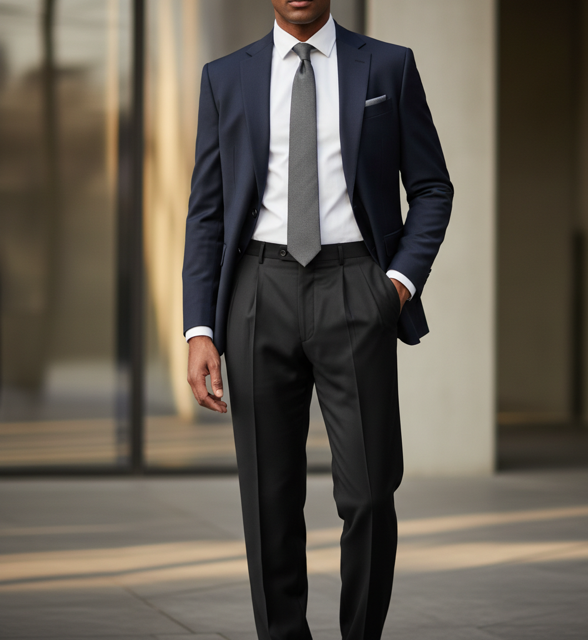 Black Pleated Formal Trousers - Image 3