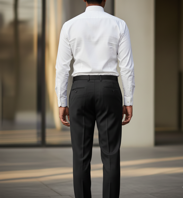 Black Pleated Formal Trousers - Image 2