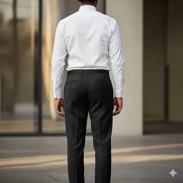 Black Pleated Formal Trousers - Image 2