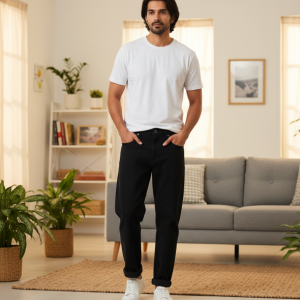 Black Relaxed Fit Jeans