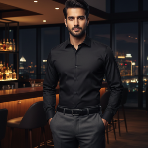 Black Slim Fit Formal Shirt